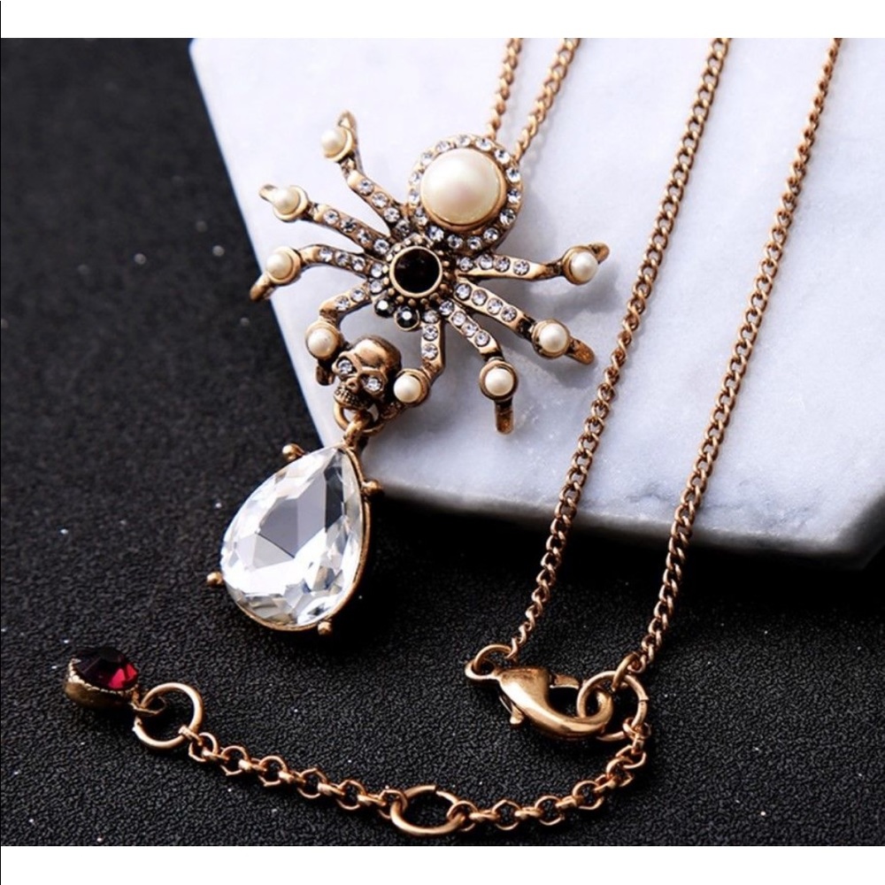 Betsey Johnson Vintage Halloween Spider Necklace